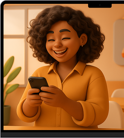 Woman working on laptop